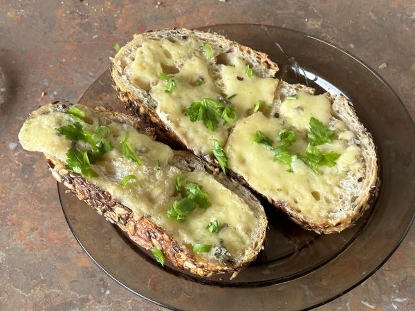 Herb and cheese on rye