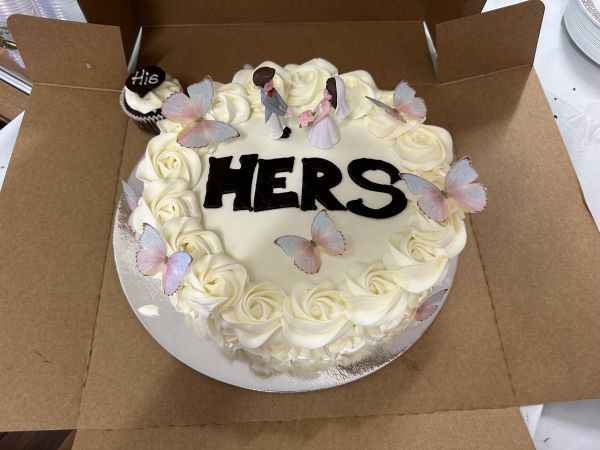His and hers wedding cakes