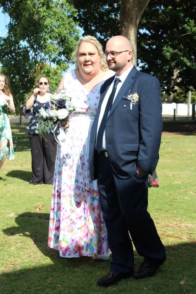 Sarah and Ben as newly-weds