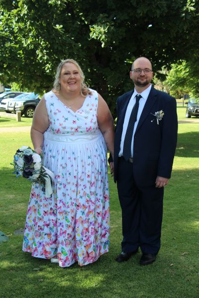 Sarah and Ben as newly-weds