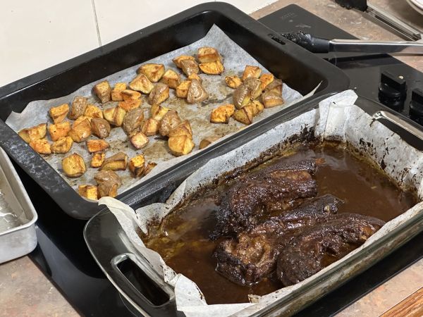 Beef ribs and veggies
