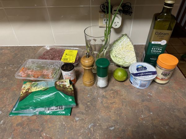 Mexican mince and taco slaw