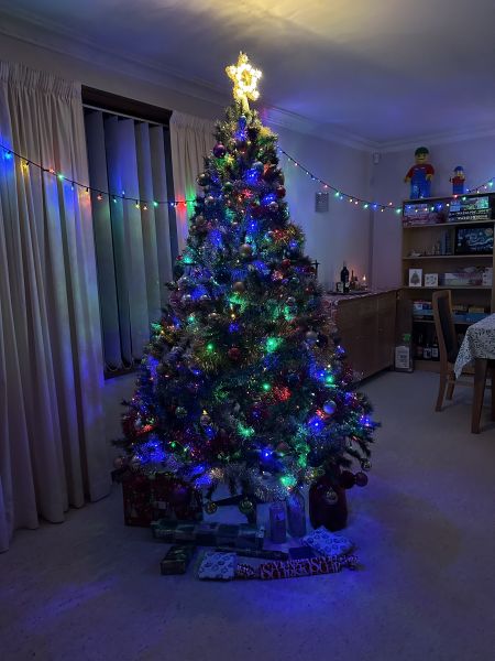 Christmas tree with wrapped presents