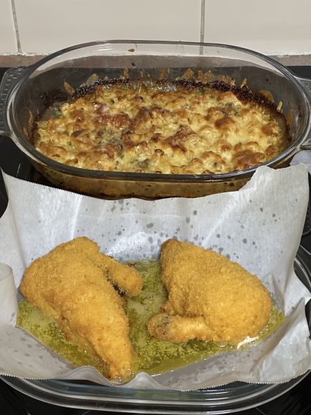 Kievs and cauliflower bake