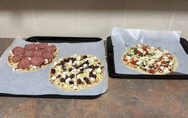 Three pizzas