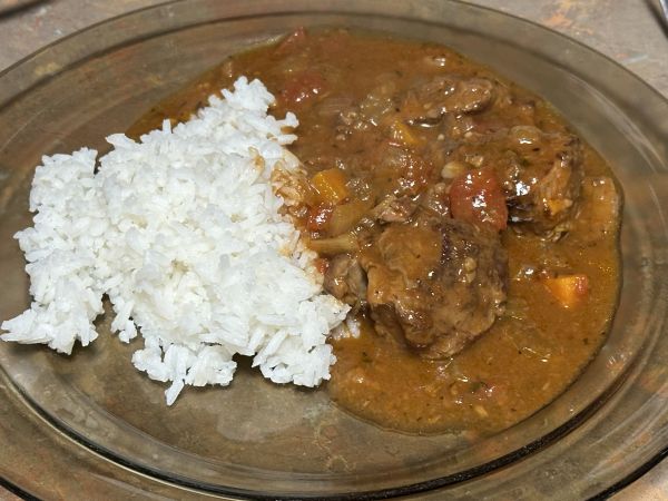 Beef stew and rice