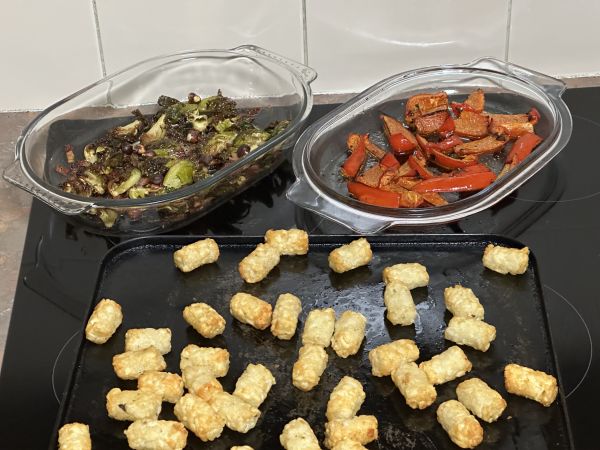 Potato gems and veggies