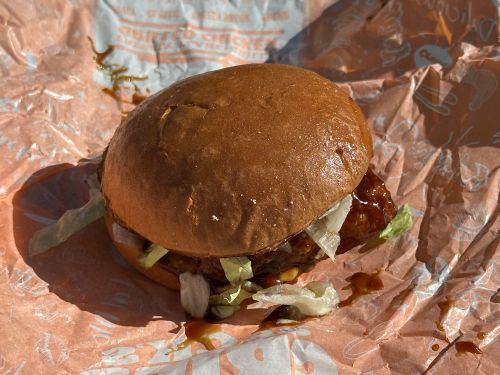 Hungry Cracks Korean BBQ Fried Chicken burger
