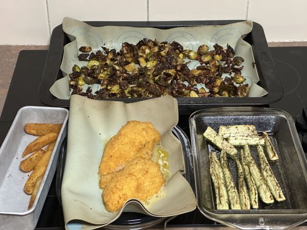 Kievs and veggies