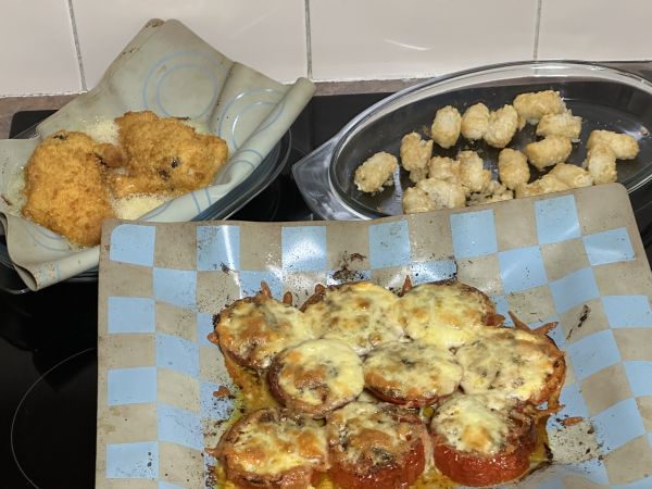 Kievs and veggies
