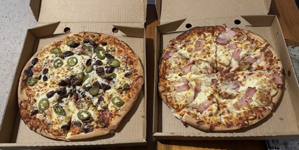 Mills and Grills nachos and potato pizzas