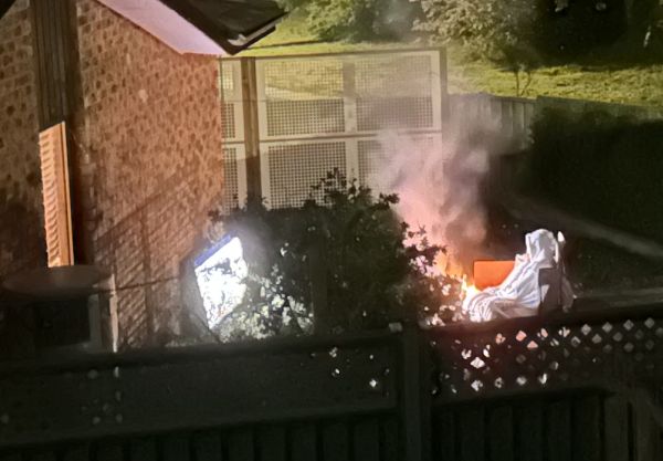 Neighbours outdoor tv party