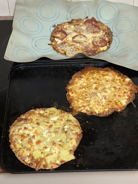 Three pizzas