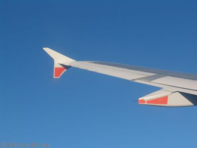 Wingtip of our plane