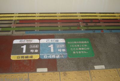 Station labelling - colour coding for the types of trains