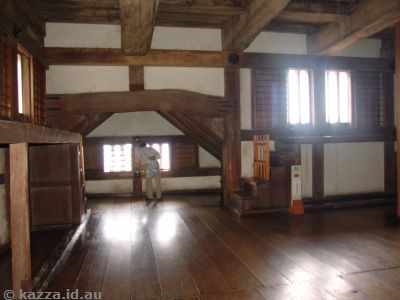 Interior of Himeji Castle - not showing the crowds in here!