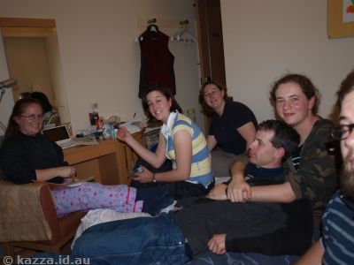 Impromptu team meeting in our room