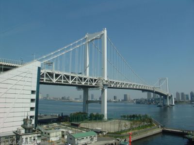 Rainbow Bridge from the train to Odaiba