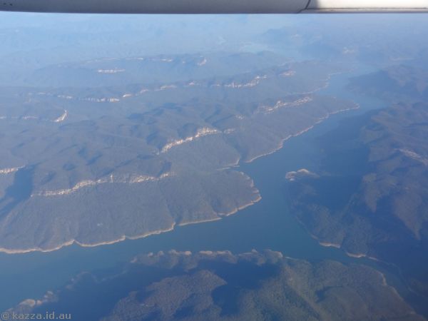Looking towards Lake Burragorang while approaching Sydney