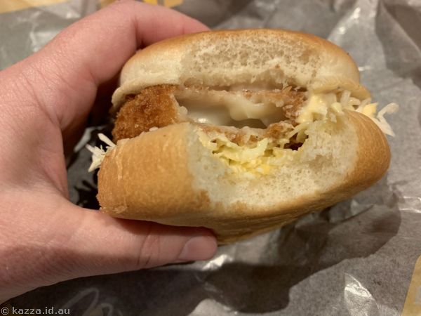 Prawn croquette burger at McDonalds - it was so good!!