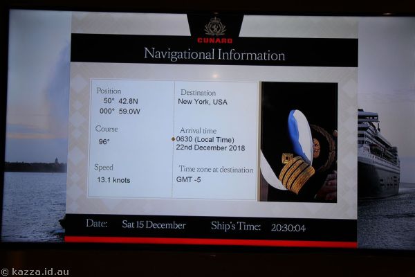 Navigation information on the tv in our room