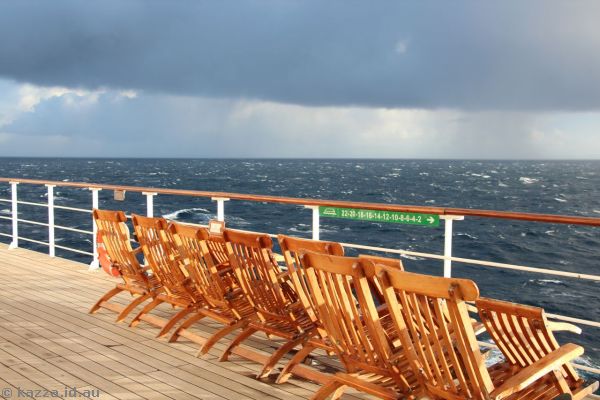 Deck chairs on the Queen Mary 2