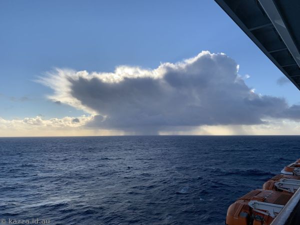 View of the clouds from our balcony