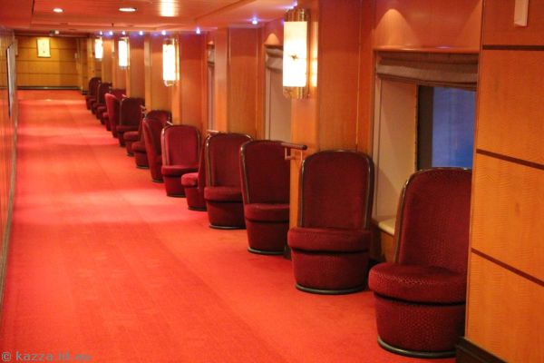 Deck 3 walkway from Illuminations Theatre looking aft on the port side