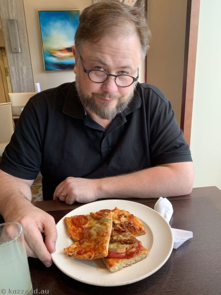 Stu at lunch on Queen Mary 2