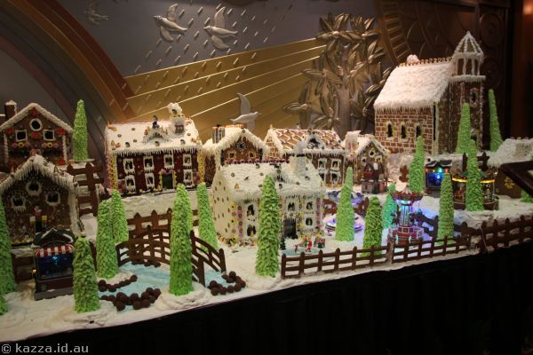 Gingerbread village created for Christmas on the Queen Mary 2