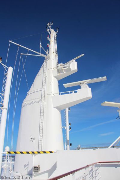 Communications tower on Queen Mary 2