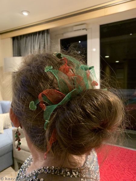 My hair done up in a bun