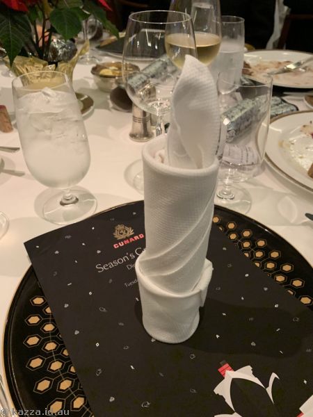 Table 51 in the Princess Grill, done up for Christmas