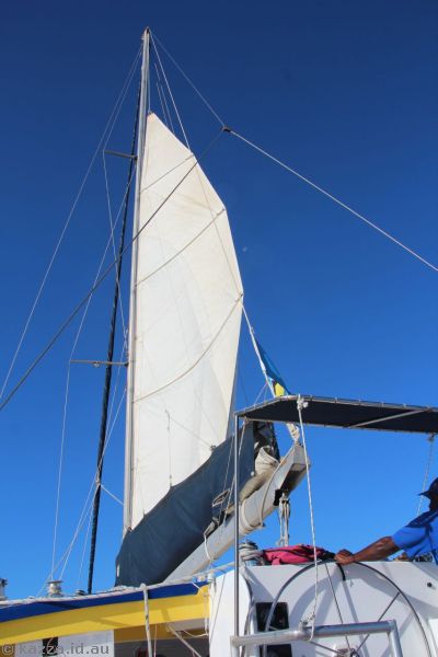 The sails on the catamaran were just for show