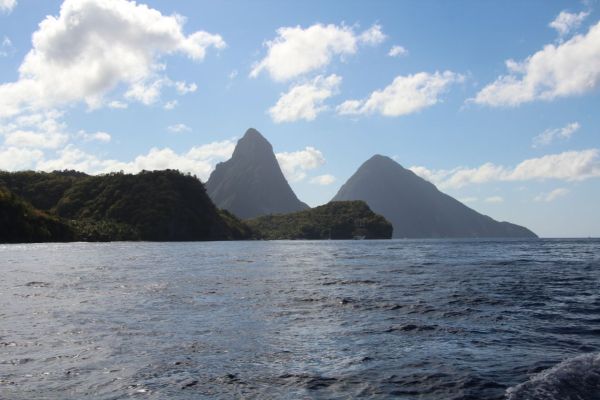 St Lucia and the Pitons from the catamaran tour