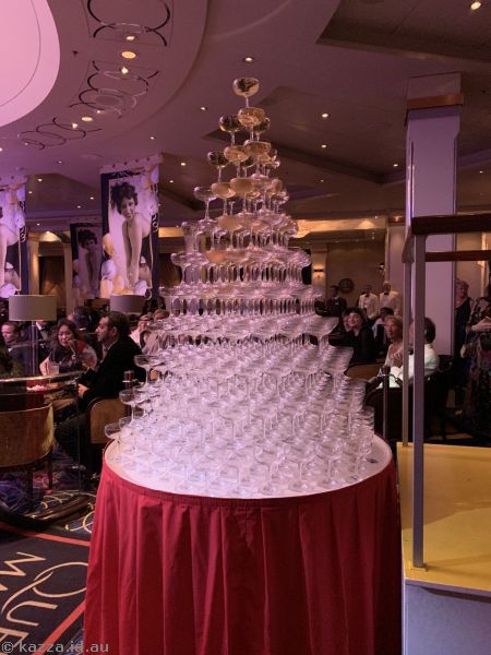 Champagne tower in the Queens Room