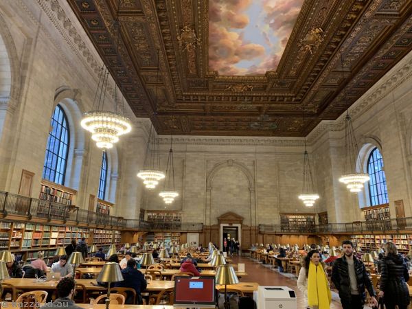 Reading room in New York Public Library