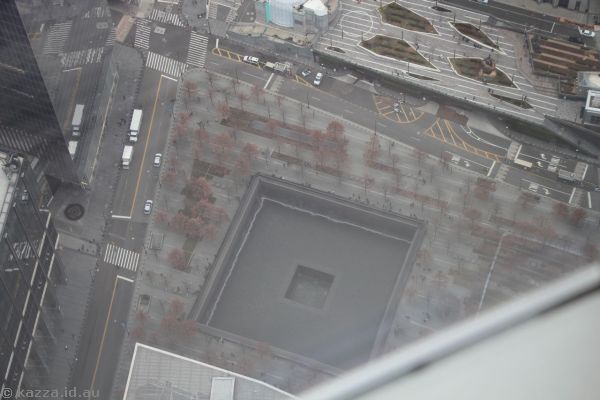 View down to old South Tower waterfall