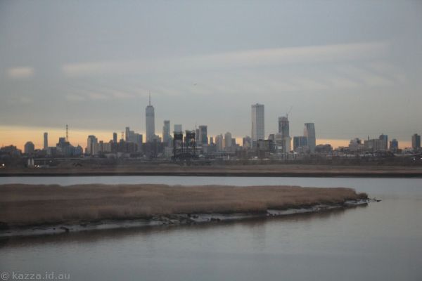 Looking back to New York from the train to Newark
