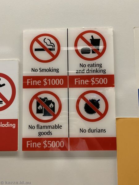 No durians sign