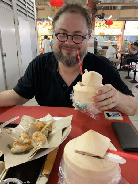 Stu and coconut juice