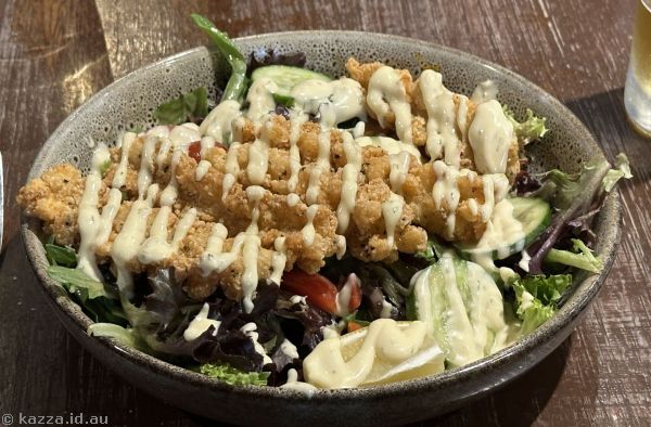 My salt and pepper squid salad.  Ok but the squid was a bit tough