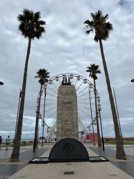 War Memorial and ferris wheel at Glenelg