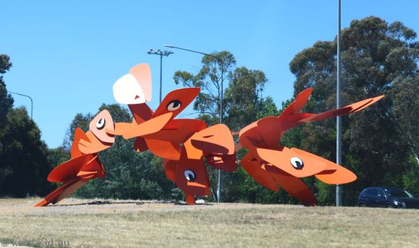 Moth Ascending the Capital sculpture on Drakeford Drive