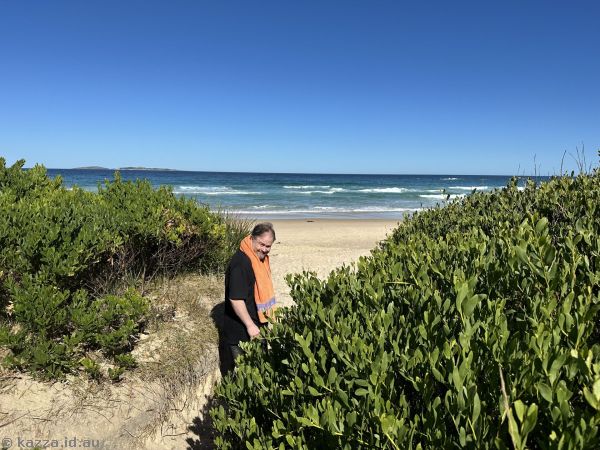Stu at Handkerchief Beach next to Discovery Park Narooma Beach