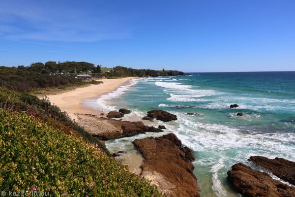 View of Narooma Beach from the cemetery