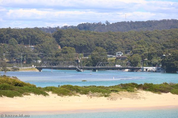 View of Narooma Bridge from Bar Rock Lookout