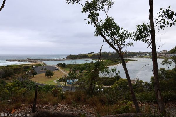 View to mouth of Wagonga River from reserve off Eastaway Avenue