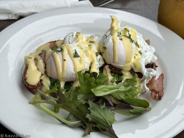 My eggs benedict ($24.90) at Park Central Cafe in Kiama