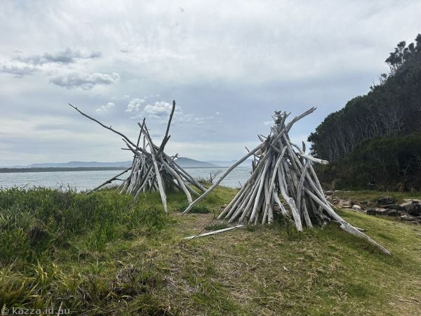 Piles of wood near Crookhaven Lighthouse
